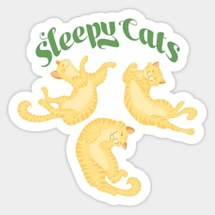 Sleepy Cats in Green Sticker